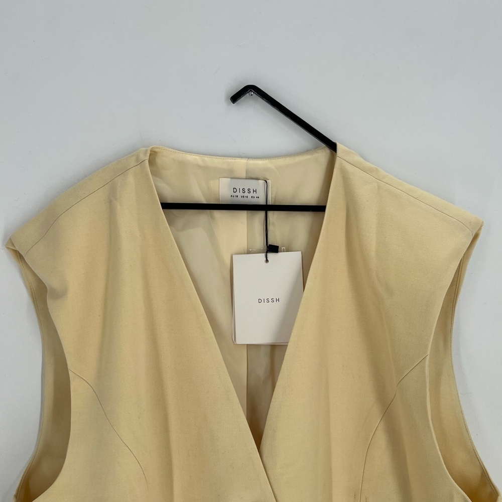 Dissh Oliver Dune Oversized Tailored Longline Sleeveless Vest Top In Yellow